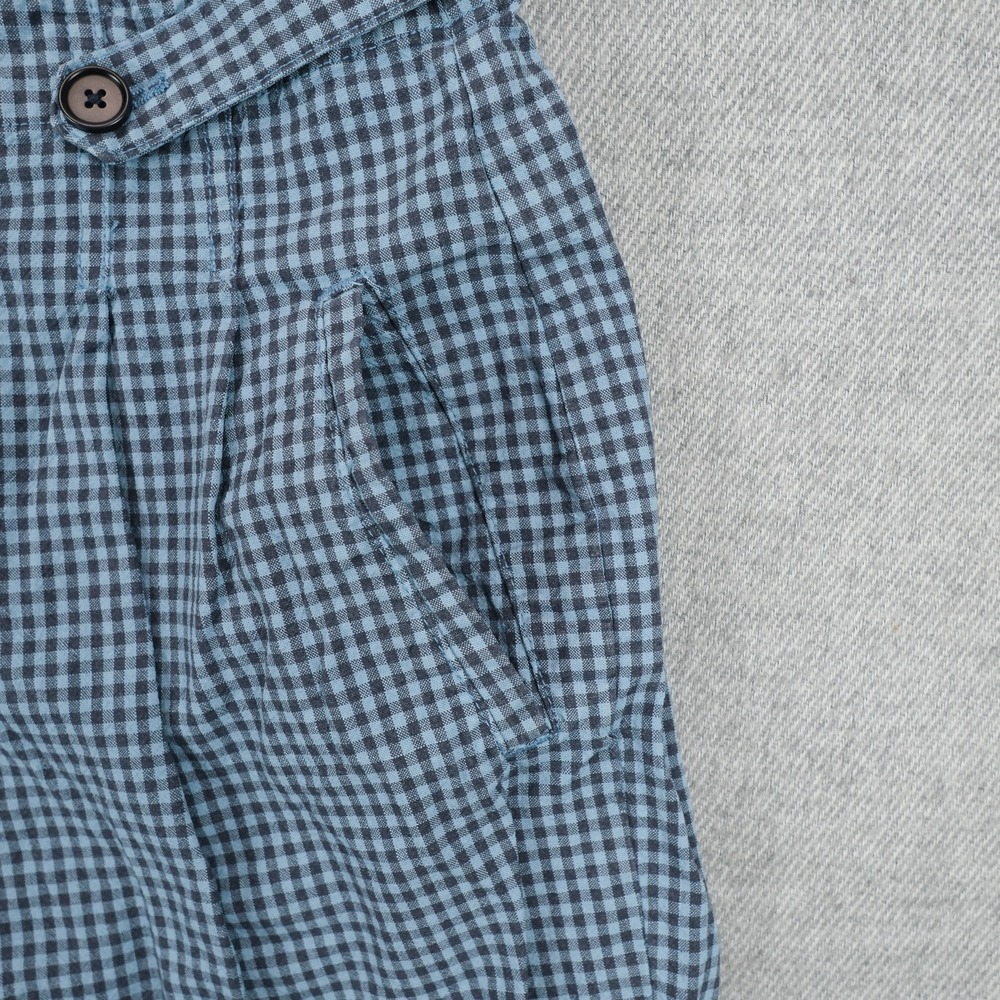 Sundance Pants Womens 4 Blue Gingham Ankle Linen Cotton 27 Waist 25.5 Inseam - Picture 8 of 15